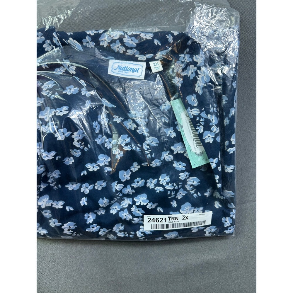 National True Navy Floral Tiered Knit Dress Size 2X NWT 24621 TRN